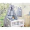 Bedding set 5-pcs with canopy- Hanging Hearts baltas polka dots one pilkas