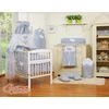 Bedding set 5-pcs with canopy- Hanging Hearts baltas polka dots one pilkas