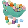 Adam Toys Medinė balansavimo jūrinių gyvūnų žaidimo lenta vaikams nuo 3 metų, spalvota