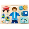 Adam Toys Motorinė edukacinė veiklos lenta vaikams nuo 2 metų, lavina smulkiąją motoriką, mėlyna