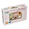 Adam Toys Sensorinių pojūčių mediniai lavinamieji kaladėlės vaikams nuo 12 mėn., 6 spalvų rinkinys