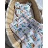 My Sweet Baby Antklodė su pagalvė kūdikiui, 2 dalių komplektas, turkio spalvos su traukinuku