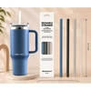 Berdsen mėlynas vakuuminis termosas-puodelis su šiaudelių rinkiniu 1180 ml