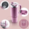 Berdsen rožinis vakuuminis termosas-puodelis su šiaudeliu 1180 ml