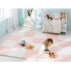 Didelis putplasčio kilimėlis, dėlionė Ricokids 120x120cm 4 vnt. persikų ir baltos spalvos