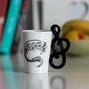 Froster Elegantiška muzikinio rakto formos rankena puodelis, muzikos mylėtojams, balta