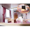 Ikonka MDF medinis lėlių namelis + baldai 78cm juodas LED