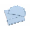 Kūdikių patalynės komplektas My Sweet Baby MUSLIN su raukiniais - mėlynas