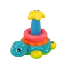 Lean Toys Vėžlių piramidė 2in1 su barškučiu