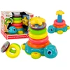 Lean Toys Vėžlių piramidė 2in1 su barškučiu