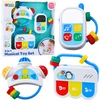 Lean Toys Muzikinių žaislų rinkinys kūdikiams: telefonas, tambūrinas, rakteliai