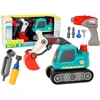 Lean Toys Vaikiškas surenkamas vikšrinis ekskavatorius
