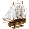 Lean Toys Dekoratyvinis medinis trijų stiebų burlaivio modelis 39x36 cm