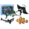 Lean Toys Jūros Gyvūnų Figūrėlių Rinkinys: Ryklys, Delfinas, Rajus, 5 vnt.