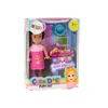 Lean Toys Lėlė su ilgais plaukais ir trimis šuniukais guolyje