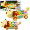 Lean Toys Žaislinis šuniukas su lėkštelėmis ir judančiomis dalimis