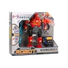 Lean Toys Raudonas robotas su gręžtuvu ir šviesomis