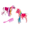 Lean Toys Žaislinis arkliukas su spalvota karčiais ir šepečiu, 20 cm