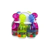 Lean Toys Skaidrių Spalvotų Bowlingo Kėglių Rinkinys, 6 vnt.