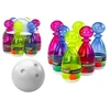 Lean Toys Skaidrių Spalvotų Bowlingo Kėglių Rinkinys, 6 vnt.