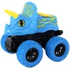 Žaislinis dinozauro automobilis Lean Toys, mėlynas/geltonas, 13x12x11,5 cm