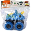 Žaislinis dinozauro automobilis Lean Toys, mėlynas/geltonas, 13x12x11,5 cm