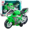 Lean Toys Žaislinis lenktyninis motociklas su šviesomis ir garsais, žalias