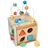 Lelin Medinė edukacinė raketė su motorikos žaidimu ir planetų karoliukais, vaikams nuo 1 metų
