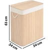 Massido 100 l bambukinis skalbinių krepšys su dangčiu