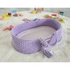 Lėlių nešynė boho stiliaus, medvilninė, violetinė
