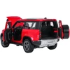 Metalinis žaislinis automobilis Land Rover Defender 90 1:24 raudonas