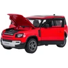 Metalinis žaislinis automobilis Land Rover Defender 90 1:24 raudonas