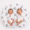 Pakaitinis užvalkalas Bobono Twin žindymo pagalvei – 100 % medvilnė – mėlynos dangaus meškos