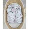Bobono Patalynės komplektas kūdikiui su rožiniais bijūnais 75x100cm Newborn
