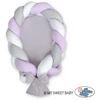 My Sweet Baby Pintas kūdikio lizdas 2in1, baltas–lilac–pilkas