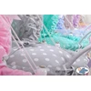 My Sweet Baby Lėlės pintas vežimėlis su pilka patalyne – baltas