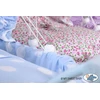 My Sweet Baby Lėlės pintas vežimėlis su rožine patalyne – baltas