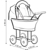 My Sweet Baby Lėlės pintas vežimėlis su mėtų spalvos patalyne – baltas