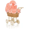My Sweet Baby Lėlės pintas vežimėlis su persikine patalyne – natūralus