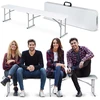 Plonos Sulankstomas 180 cm baltas plonas lauko maitinimo suoliukas