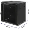 QOLTEC 54488 RACK spintelė 19 colių 12U 450 x 600 x 635 perforuotos durys