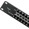 QOLTEC 54477 Patch panel Rack 48V 24 jungtys Passive PoE injector 1000m Juodas