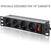 Qoltec Aliuminis maitinimo ilgintuvas RACK 10'' 1U 16A 4xFRENCH 1.8m