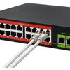 Šakotuvas „Qoltec SWITCH“ greito Ethernet „PoE“ tinklo komutatorius | 16x RJ45 10/100 Mb/s | 2x RJ45 Uplink 1000 Mb/s | 1x SFP 1000 Mb/s
