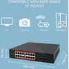 Šakotuvas „Qoltec“ tinklo komutatorius SWITCH gigabito eternetas | 16x RJ45 | 2x SFP | 1000 Mb/s