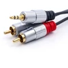 QOLTEC 52340 Kabelis 2xRCA Mini Jack 3,5mm vyriškas 2m Juodas