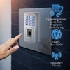 QOLTEC 52447 Kodinė spyna OBERON su pirštų atspaudų skaitytuvu RFID kodų kortelės rakto pakabukas durų skambutis IP68 EM
