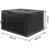 QOLTEC 54489 Rack 19 colių spintelė 6U 600 x 600 x 370 Perforuotos durys