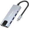 „Qoltec“ šakotuvo adapteris USB-C 5w1 | USB-C PD 100W | 2x USB | HDMI 4K | RJ45