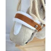 Super Hobby Horse Hobio žirgo kantaras su balta pūkuota apdaila ir pavadžiu
